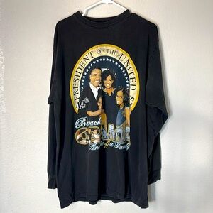 VTG Obama Y2K Family Long Sleeve Black Shirt 2X